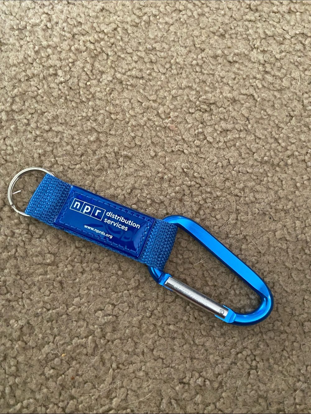 NPR Blue Carabiner Keychain